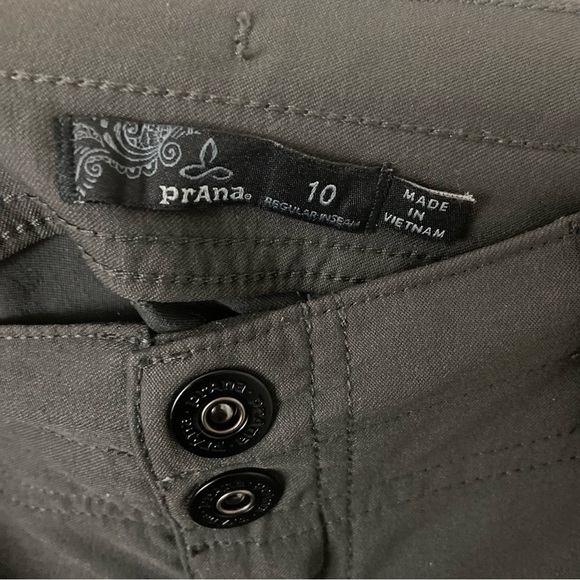 PrAna Alana Nylon Pants Charcoal Grey Sz 10 Outdoor Hiking Roll Up Leg Sporty - Picture 9 of 15